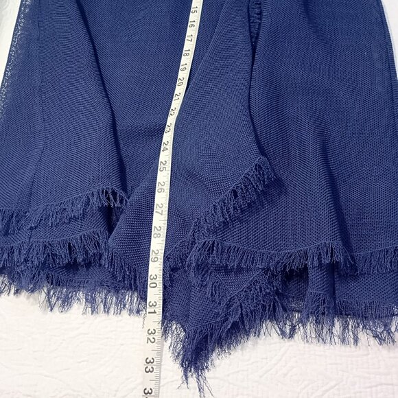 Adolfo Dominguez Skirt Midi With Fringe Hem & Belt Size 40 Womens Blue - Picture 10 of 10